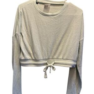 Gym Shark Women's Ribbed Crop Top - Light blue Size M